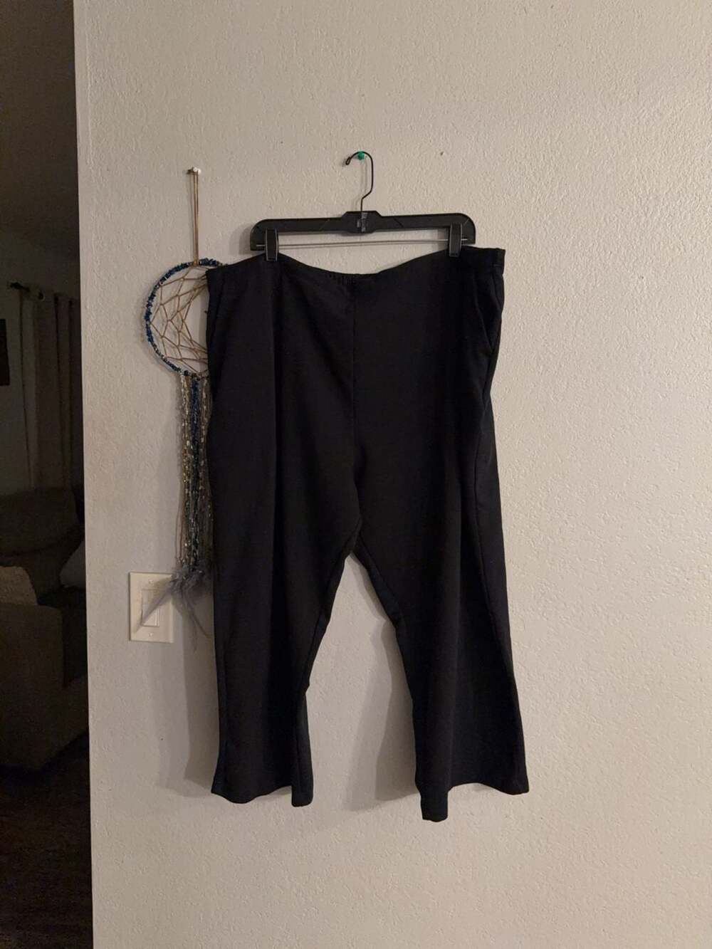 White Stag Plus Size 26W/28W Black Elastic Waist Pull-On Pants